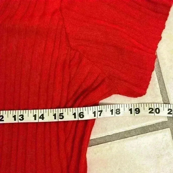 Torrid Red Ribbed Short Sleeve Sweater Dress - swing dress Women's Size 1 - Picture 3 of 6